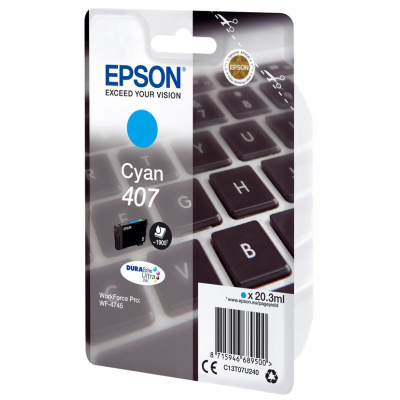 Epson 407 C13T07U240 błękitny (cyan) oryginalny cartrige