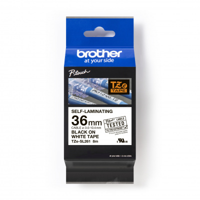 Brother TZ-SL261 / TZe-SL261 Pro Tape, 36mm x 8m, czarny druk / biały podkład, taśma oryginalna