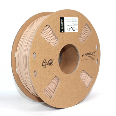 Gembird 3DP-PLA-WD-01-NAT, 3D filament, PLA, 1,75mm, 1000g, Naturalne drewno (Natural)