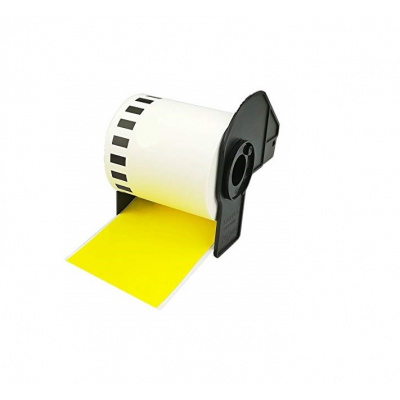 Brother zamiennik DK-22605, 62mm x 30,48m, żółty, etykiety papierowe 