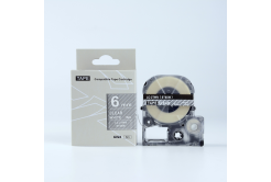 Epson LK-ST6SW, 6mm x 9m, biały druk / przezroczysty podkład, taśma zamiennik