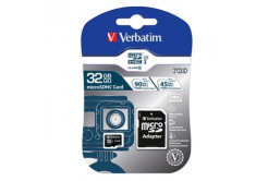 Verbatim 47041 Micro Secure Digital Card Pro U3, karta pamięci, micro SDHC, 32GB, UHS-I U3 (Class 10), V30, z adapterem