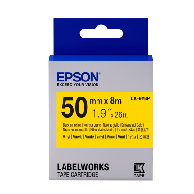 Epson LabelWorks LK-9YBP C53S659002 50mm x 8m, czarny druk / pastelowe żółty podkład, taśma oryginalna