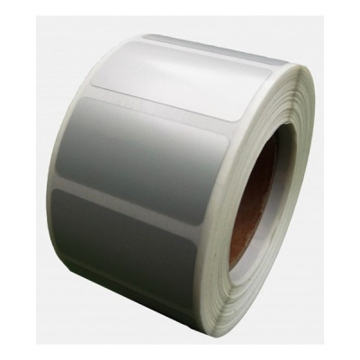 Folia samoprzylepna 36x18 mm, 2000 szt., srebrny, termo, rolka