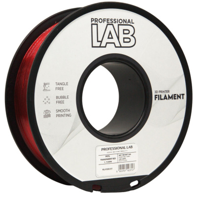 Professional Lab FG-P200-E1, filament 3D, PETG, 1,75 mm, 1000 g, Przezroczysty czerwony (Transparent red)