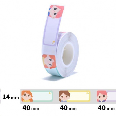 Niimbot A2A28038805, 14x40mm, 155szt., Księżniczki, etykiety samoprzylepne