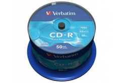 VERBATIM CD-R (opakowanie 50 szt.)/szpindel/dodatkowa ochrona/DL/52x/700 MB