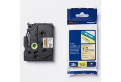 Brother TZ-PR831 / TZe-PR831, 12mm x 8m, czarny druk / złoty podkład, taśma oryginalna