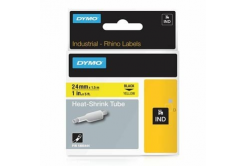 Dymo Rhino 1805444, 24mm x 1,5m, czarny druk / żółty podkład, taśma oryginalna