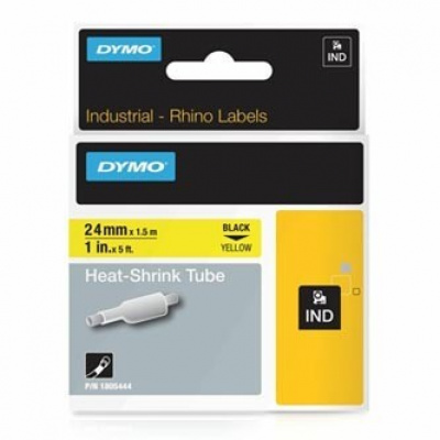 Dymo Rhino 1805444, 24mm x 1,5m, czarny druk / żółty podkład, taśma oryginalna