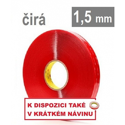 3M VHB™ 4915-F, gr. 1,5 mm; przezroczysta dwustronna bardzo mocno klejąca taśma akrylowa 6 mm x 25 m