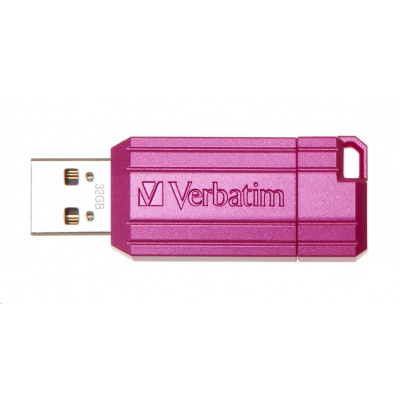 Verbatim 49056 Pamięć flash Hi-Speed Store 'n' Go, 32GB, Pinstripe, USB 2.0, Jaskraworóżowy