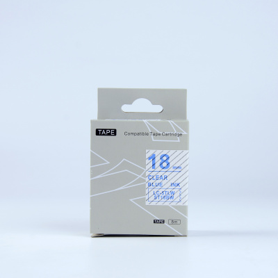 Epson LK-5TLN, ST18BW, 18mm x 9m, niebieski druk / przezroczysty podkład, taśma zamiennik
