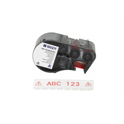 Brady M4C-750-595-WT-RD / 170831, 19.05 mm x 7.62 m, Winyl, czerwony druk / biały podkład