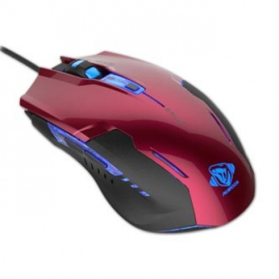 E-blue Mysz Auroza G EMS607REAA-IU, 3000DPI, optyczna, 6 przycisków, przewodowy USB, czerwony