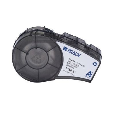 Brady M21-17-423 / 152096, 25.40 mm, Polyester, czarny druk / biały podkład