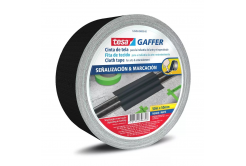 Tesa 53949 Matt Gaffer Tape, czarna matowa taśma tekstylna, 50 mm x 50 m