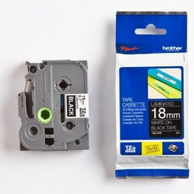 Brother TZ-345 / TZe-345, 18mm x 8m, biały druk / biały podkład, taśma oryginalna