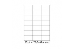 Samoprzylepne etykiety 70 x 42,4 mm, 21 etykiet, A4, 100 arkuszy