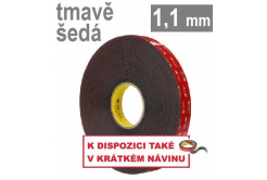 3M VHB™ 4611, tl. 1,1 mm; tmavošedá oboustranně lepicí páska 9 mm x 3 m