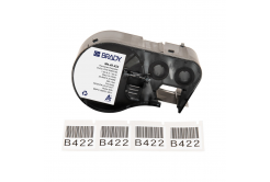 Brady M4-49-422 / 170739, 25.40 mm x 25.40 mm, Polyester, czarny druk / biały podkład