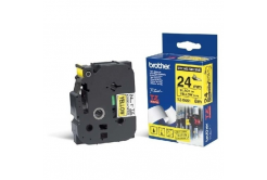 Brother TZ-S651 / TZe-S651, 24mm x 8m, czarny druk / żółty podkład, taśma oryginalna