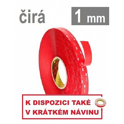 3M VHB™ 4910-F, gr. 1 mm, przezroczysta dwustronna bardzo mocno klejąca taśma akrylowa 9 mm x 3 m