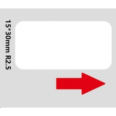 Niimbot A2A68601301, 15x30mm, 195szt., białe etykiety samoprzylepne