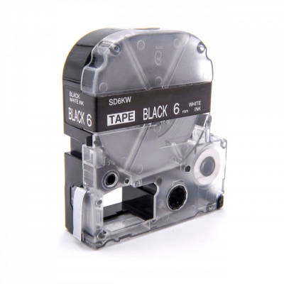 Epson LC-2BWV, SD6KW, 6mm x 8m, biały druk / czarny podkład, taśma zamiennik