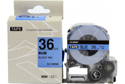 Epson LK-SC36BW, 36mm x 9m, czarny druk / niebieski podkład, taśma zamiennik