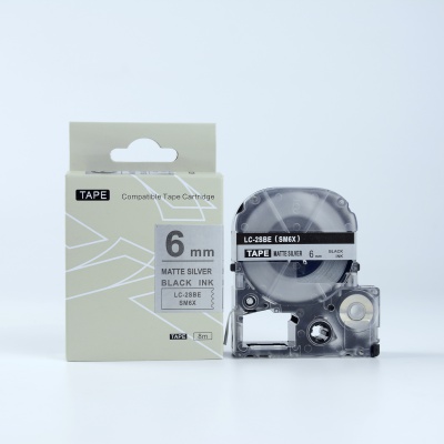 Epson LK-SM6X, 6mm x 9m, czarny druk / matowy srebrny podkład, taśma zamiennik
