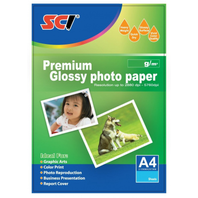 SCI GPP-230 Glossy Inkjet Photo Paper, 230g, A4, 20 arkuszy błyszczącego papieru fotograficznego