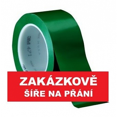 3M 471 Oznaczeniowa taśma klejąca PVC, odporna na ścieranie, zielona 19 mm x 33 m