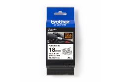 Brother TZ-FX241 / TZe-FX241 Pro Tape, 18mm x 8m, czarny druk / biały podkład, taśma oryginalna