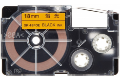 Casio XR-18FOE , 18mm x 8m, czarny druk / sygnał pomarańczowy podkład, taśma zamiennik
