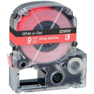 Epson LK-SD9RW, 9mm x 9m, biały druk / czerwony podkład, taśma zamiennik