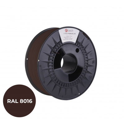 C-Tech 3DF-P-PLA1.75-8016 3D filament, PREMIUM LINE, PLA, RAL8016, 1,75mm, 1000g, Mahoniowy brąz (Mahogany brown)