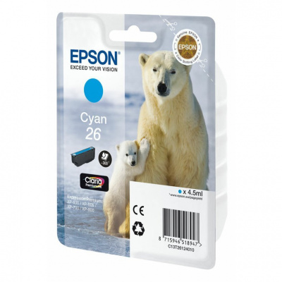 Epson T261240 C13T26124012 błękitny (cyan) tusz oryginalna