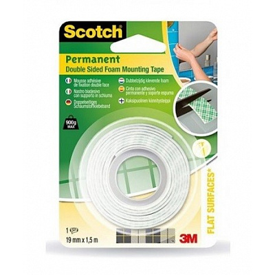 3M Scotch-FIX Montażowa dwustronnie klejąca taśma piankowa (331915B), 19 mm x 1,5 m