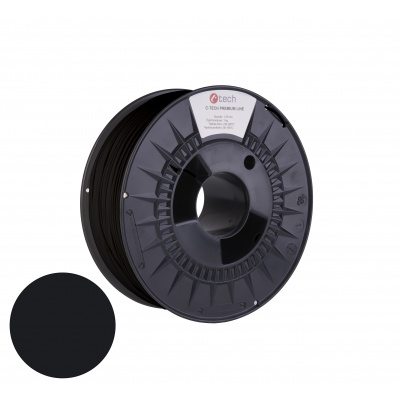 C-Tech 3DF-P-PA61.75-9017 3D filament, PREMIUM LINE, PA6, RAL9017 1,75mm, 1000g, Czarny sygnałowy (Traffic black)