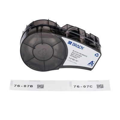 Brady M21-30-423 / 152098, 38.10 mm, Polyester, czarny druk / biały podkład