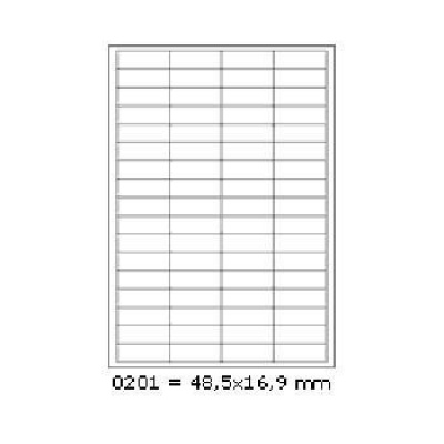 Samoprzylepne etykiety 48,5 x 16,9 mm, 68 etykiet, A4, 100 arkuszy