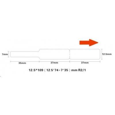 Niimbot A2K88218301, 12,5x109mm, 65szt., białe samoprzylepne etykiety na kable