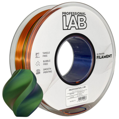 Professional Lab FG-P106-E1, 3D filament, PLA Silk, 1,75mm, 1000g,  Tri Color, Wielokolorowy (Orange, Blue, Green)