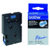 Brother TC-501, 12mm x 7,7m, czarny druk / niebieski podkład, laminowane, taśma oryginalna
