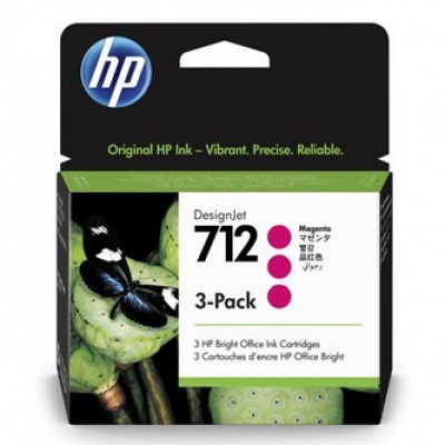 HP 712 3ED78A purpurowy (magenta) 3szt. tusz oryginalna