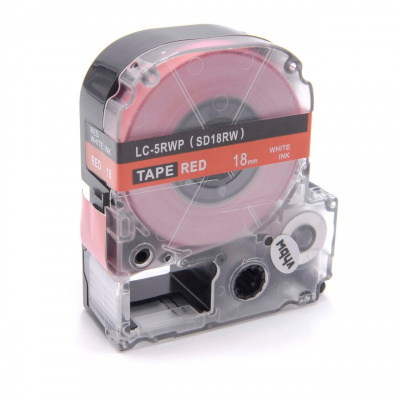 Epson LC-SD18RW, 18mm x 8m, biały druk / czerwony podkład, taśma zamiennik