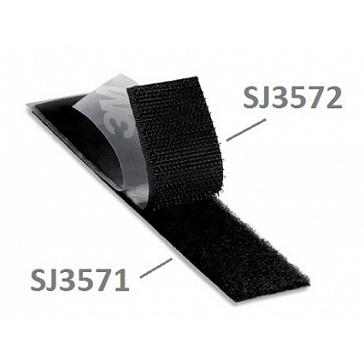 3M Hook & Loop™ SJ3572, czarny, haczyki 25 mm x 45,7 m
