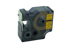 Taśma zamiennik Dymo 1734525, 24mm x 3, 5m czarny druk / żółty podkład, nylon flexi