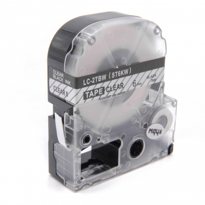 Epson LK-2TBN, ST6KW, C53S652004, 6mm x 9m, czarny druk / przezroczysty podkład, taśma zamiennik